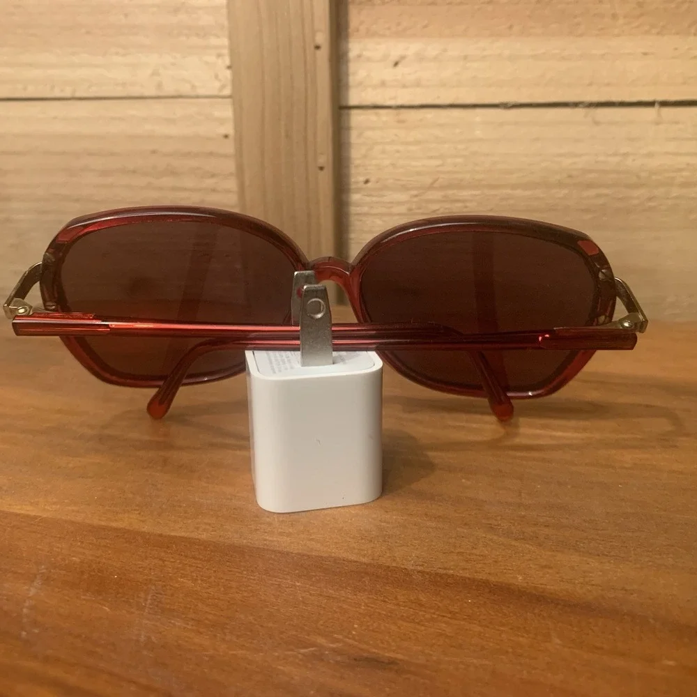 Vintage Woman's Tura MOD 344 Red & Gold 1980's Eyeglasses Frames Only Japan